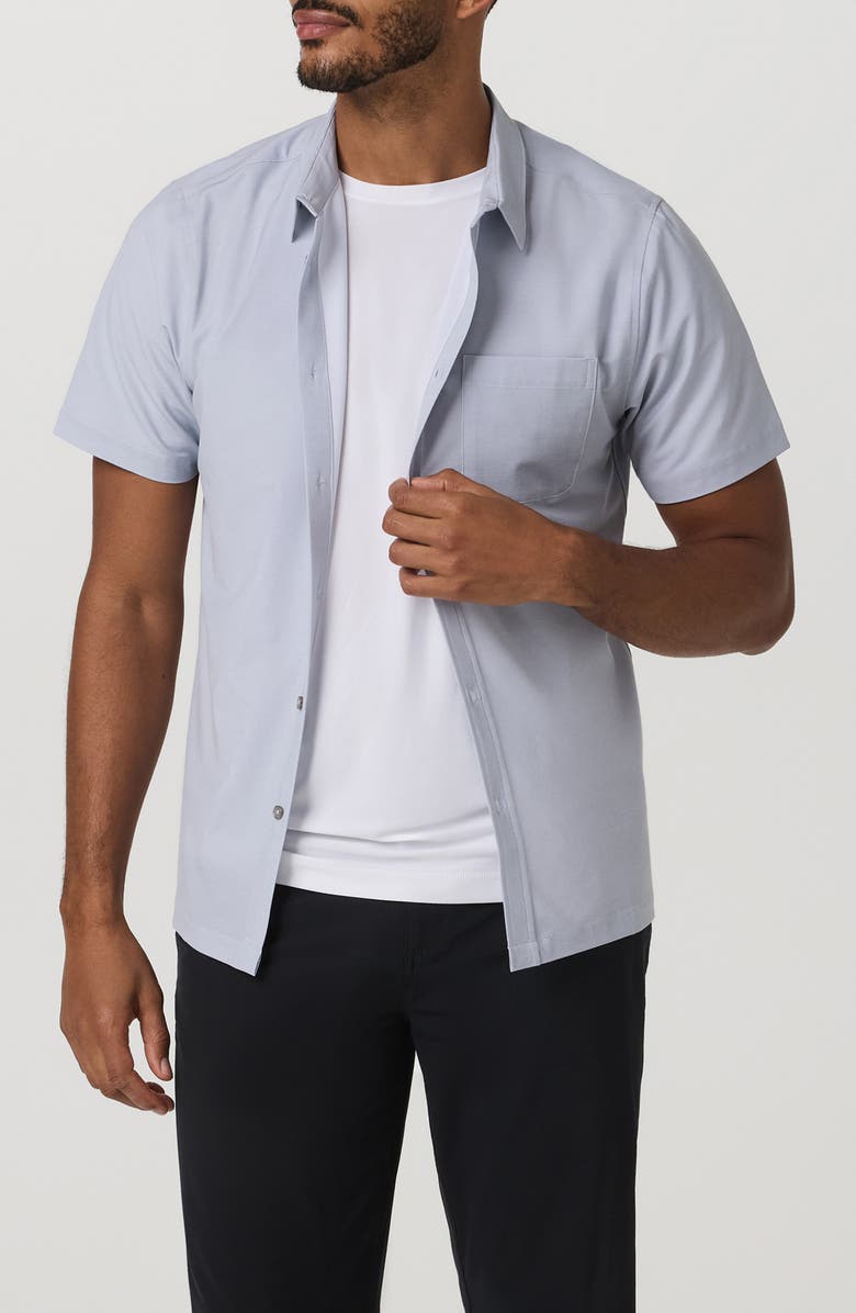 Vuori Short Sleeve Bridge Button-Up Shirt, Main, color, Atmosphere Mini Stripe