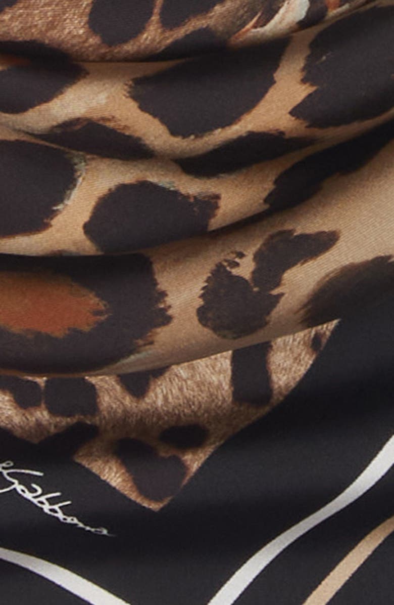Dolce&Gabbana Leopard Square Silk Scarf, Alternate, color,