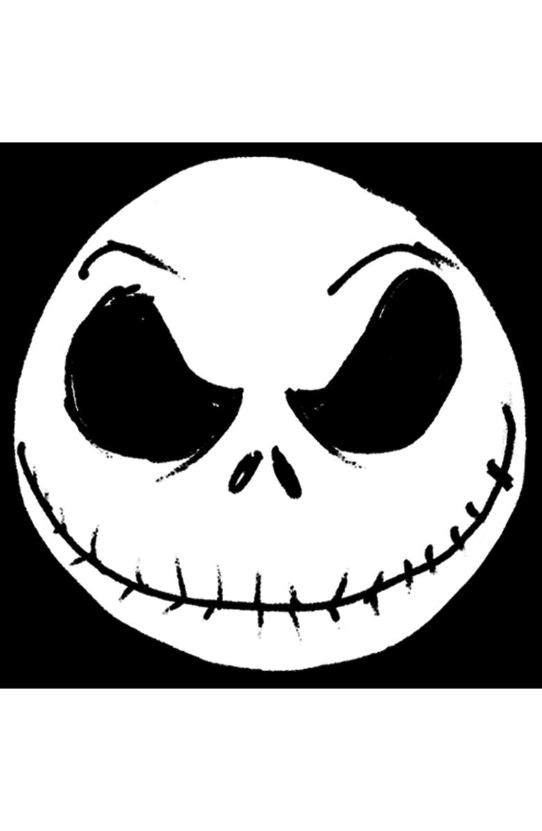 The Nightmare Before Christmas Men's The Nightmare Before Christmas Halloween Jack Skellington Big Face  Pull Over Hoodie, Alternate, color, Black