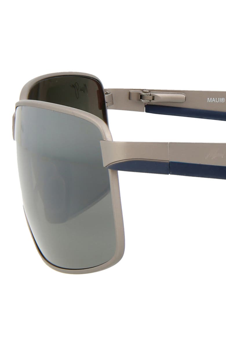 Maui Jim 61mm Rectangle Frame Polarized Sunglasses, Alternate, color, Grey Grey Grey