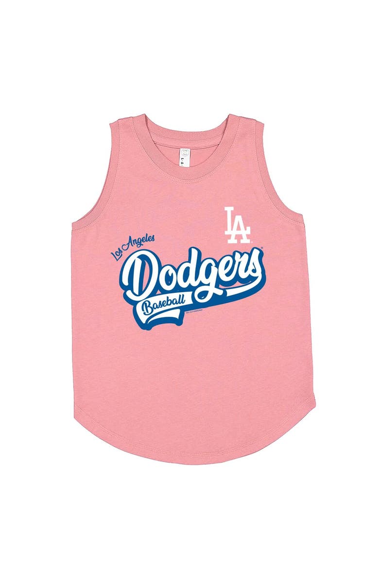 SOFT AS A GRAPE Girls Youth Soft as a Grape Pink Los Angeles Dodgers Tank Top, Main, color, 