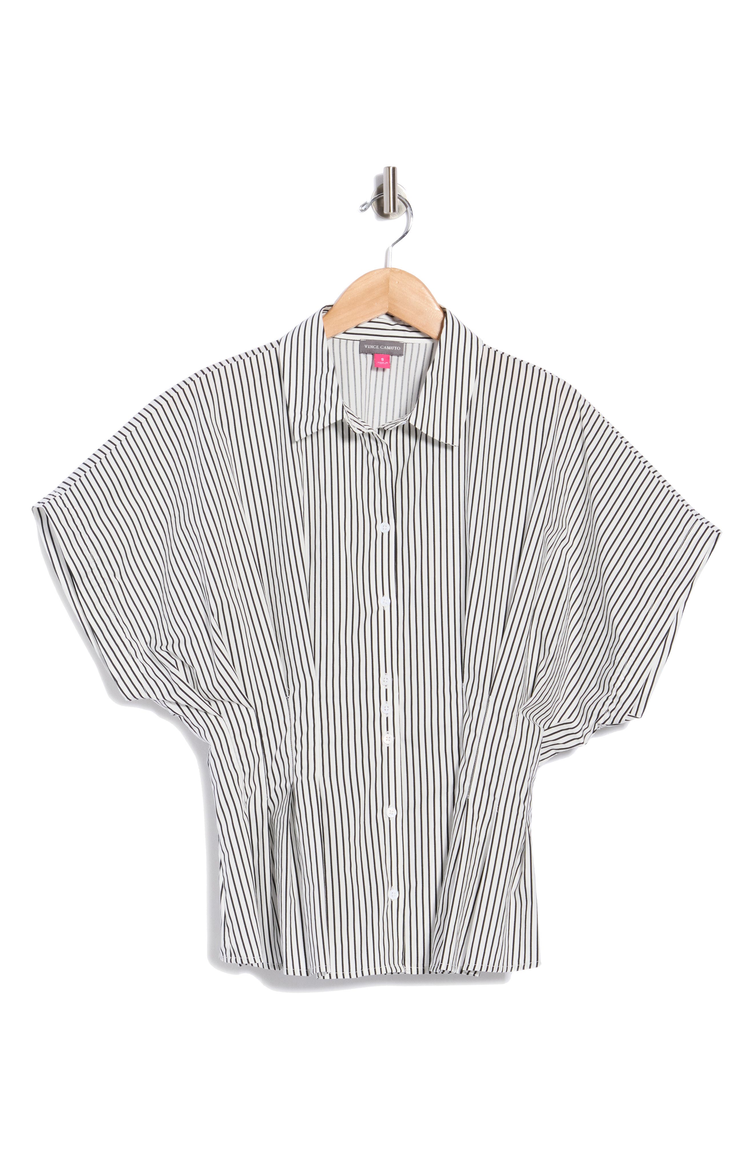 Striped Pleat Waist Dolman Shirt