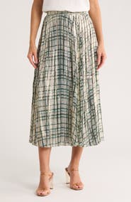 vineyard vines Metallic Pleated Midi Skirt