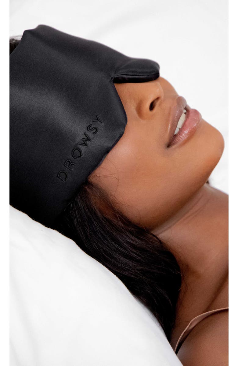 Drowsy Sleep Co. Silk Sleep Mask, Alternate, color, Black Jade