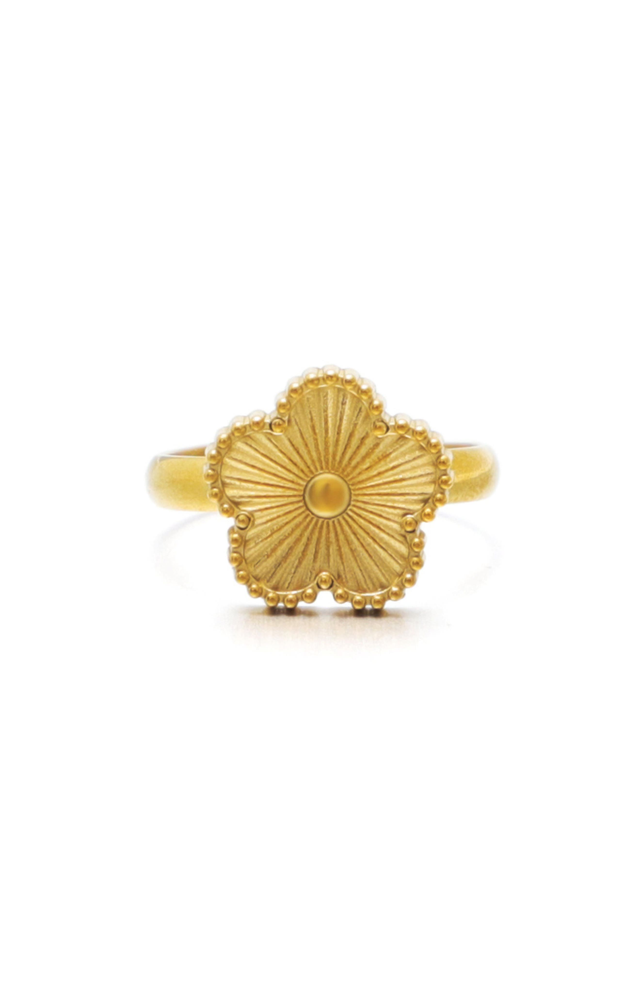 Adornia 18K Gold Plated Flower Adjustable Band Ring (Women) | Nordstromrack