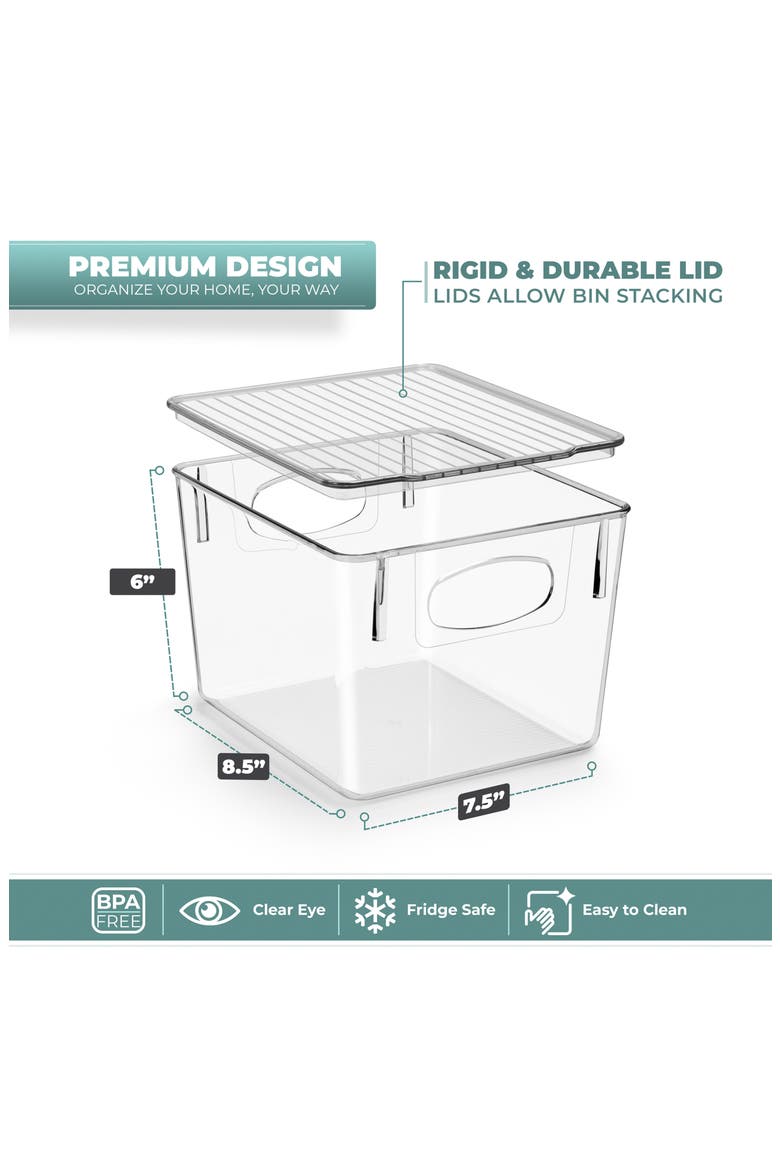 2-Pack Medium Toy Organizer Clear Plastic Storage Bins, Alternate, color, CLEAR