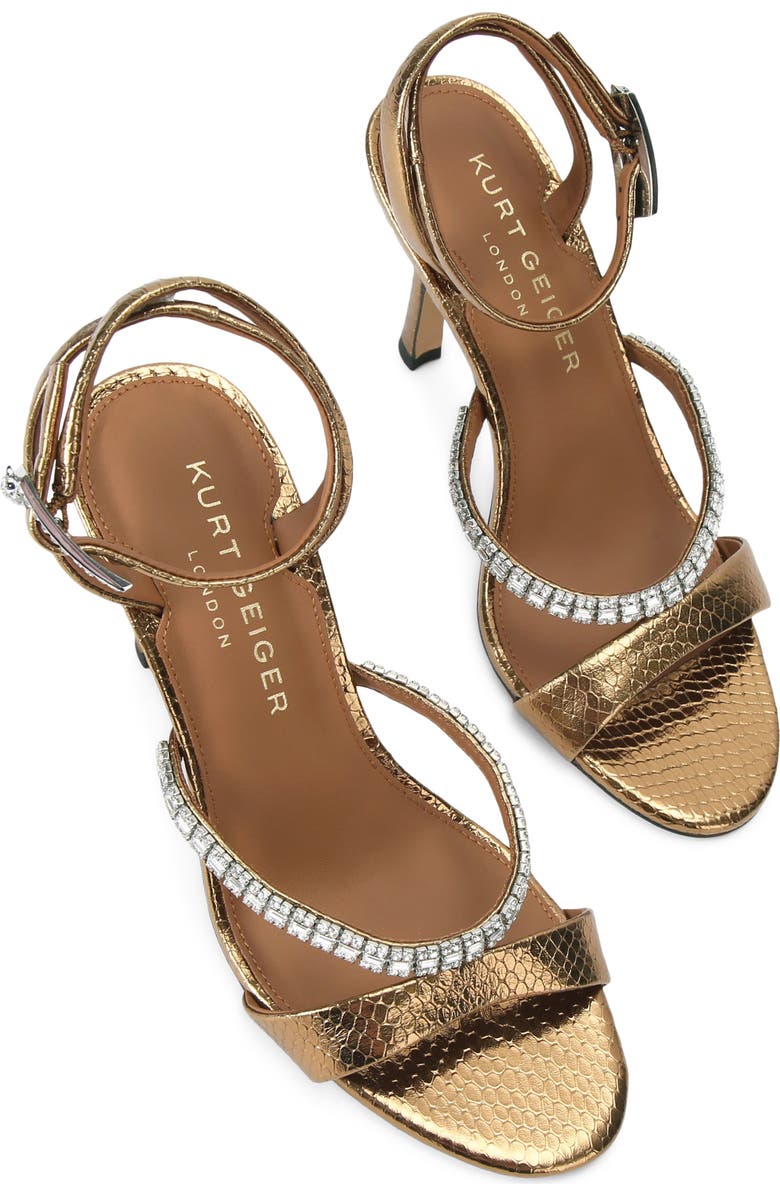 Kurt Geiger London Crystal Ankle Strap Sandal, Alternate, color, Rust/ Copper