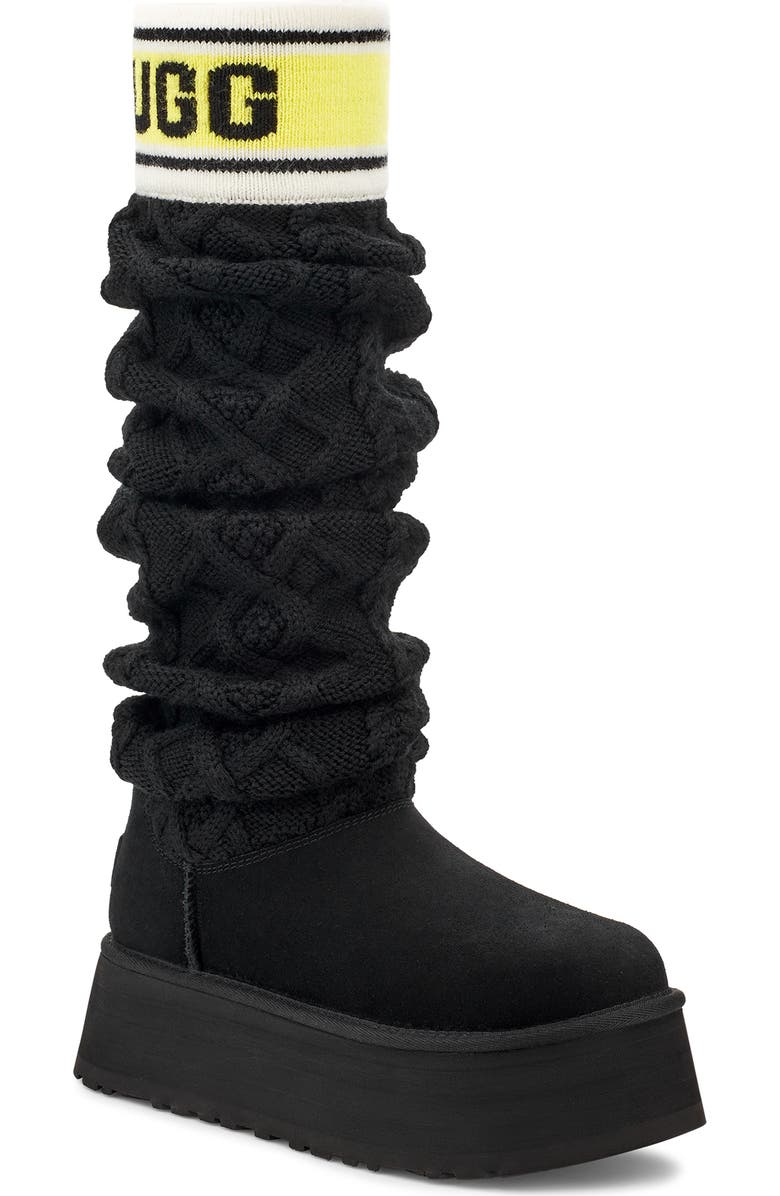 UGG<sup>®</sup> Sweater Letter Tall Boot, Main, color,