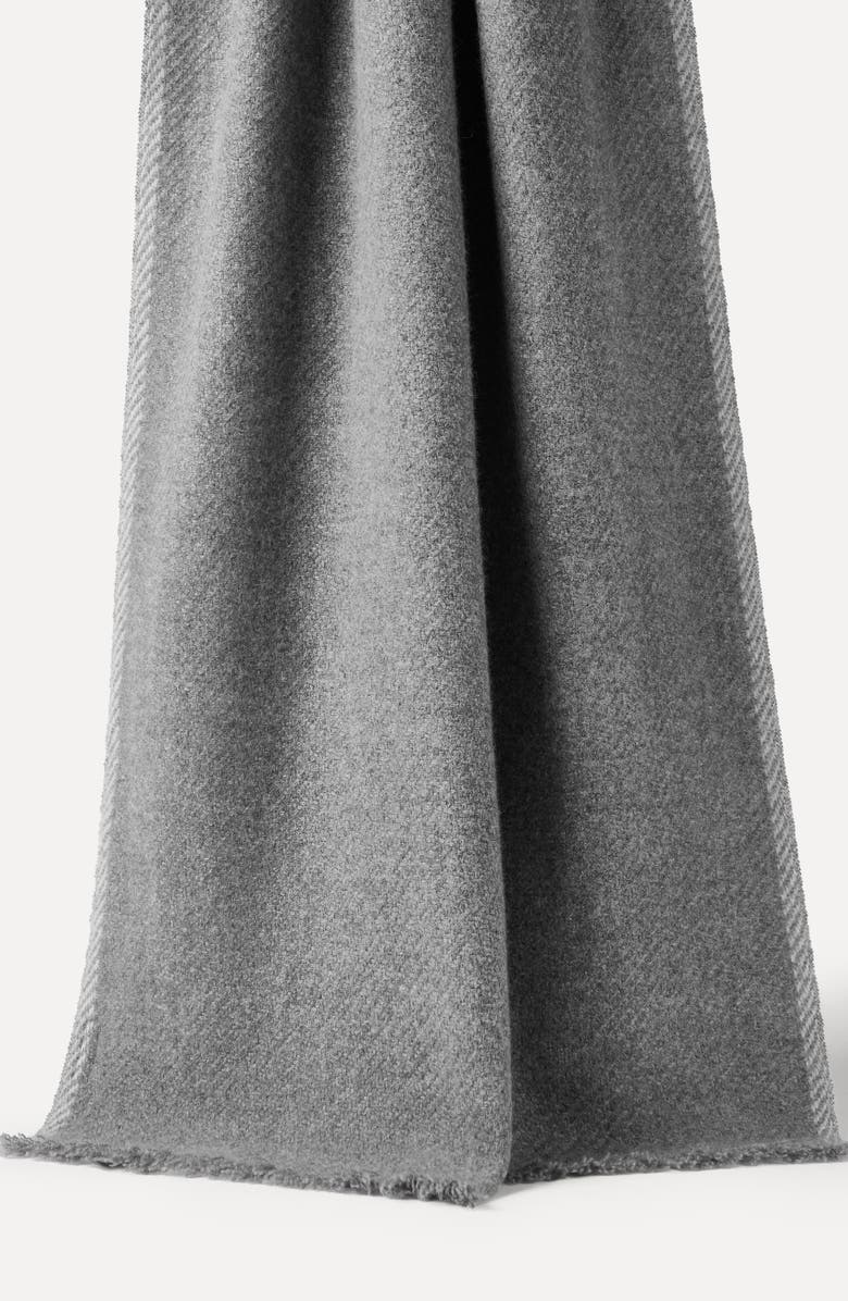 Brunello Cucinelli Cashmere diagonal scarf, Alternate, color, Medium Grey