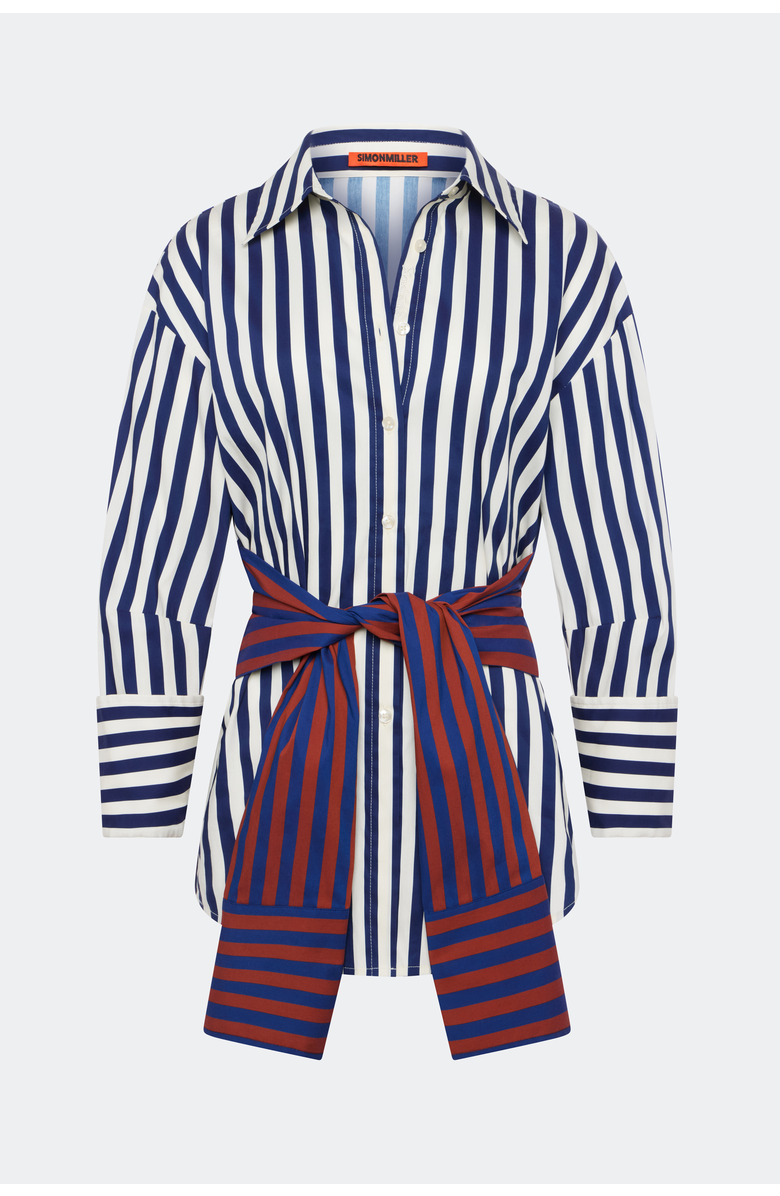SIMONMILLER Inna Poplin Top, Alternate, color, Navy Stripe Multi