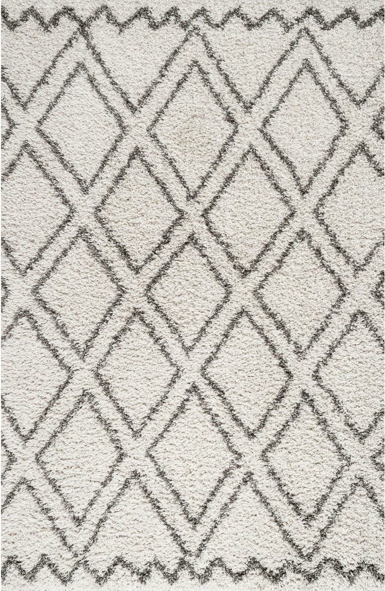 JONATHAN Y Soller Diamond Trellis Shag Area Rug, Main, color, Beige/Dark Gray