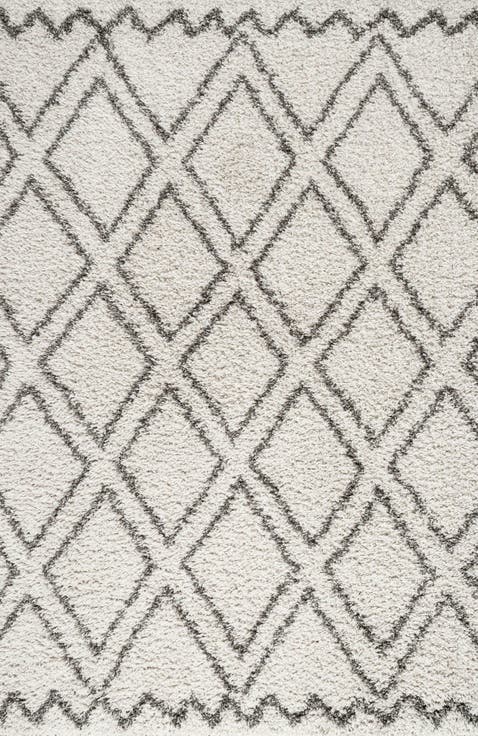 Soller Diamond Trellis Shag Area Rug