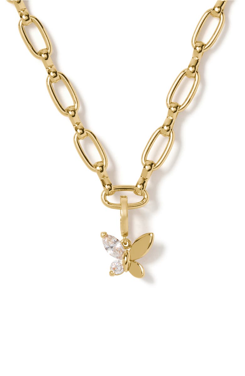 Kate Spade New York social butterfly charm, Alternate, color, Clear/Gold.