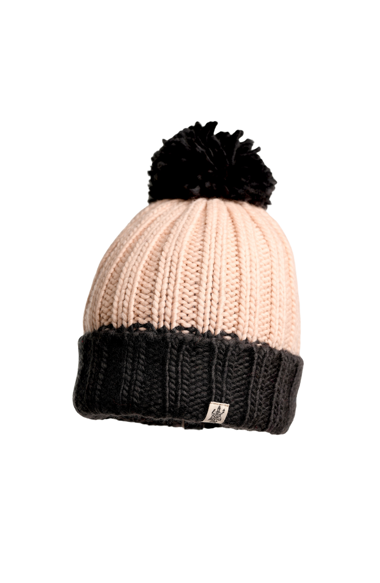 Nirvanna Designs Cherry Pom Hat, Main, color, Charcoal/Pink Quartz