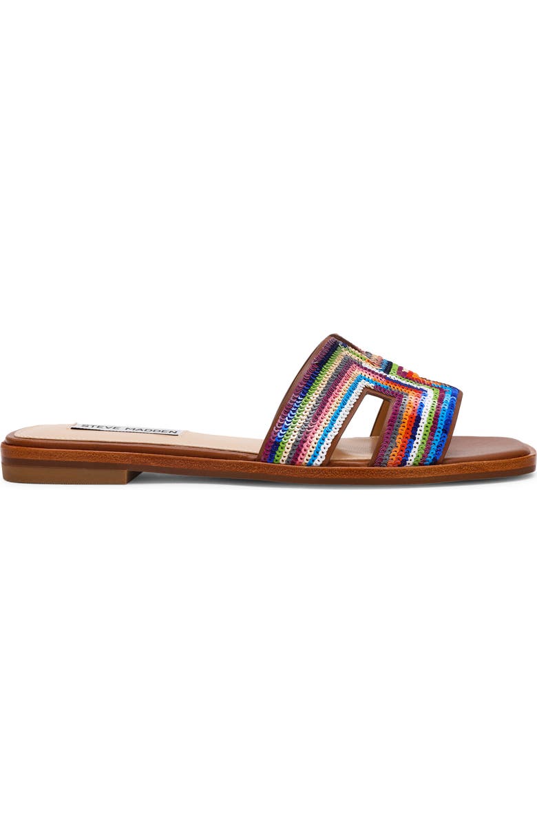 Steve Madden Hadyn Sequin Slide Sandal, Alternate, color, Multi Brown