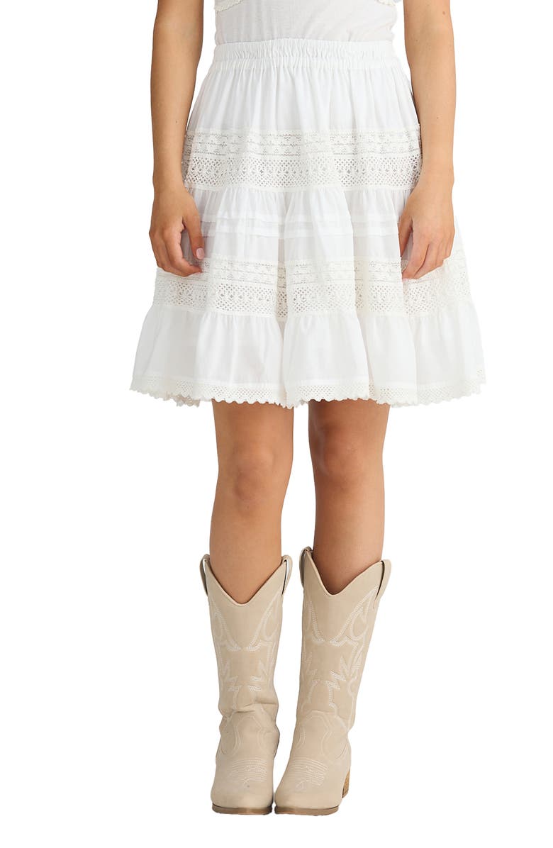 Talisman the Label Tallulah Lace Inset Cotton Skirt, Main, color, 