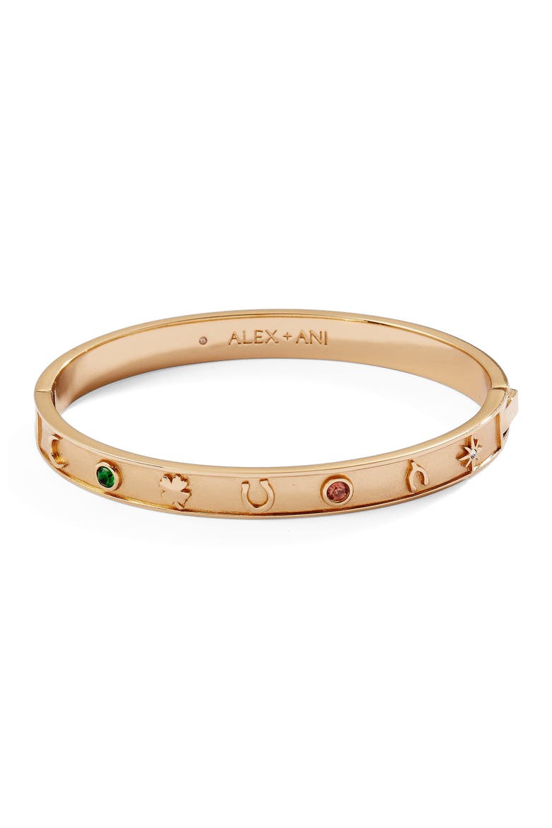 Lucky Hinge Bangle Bracelet, Main, color, Gold