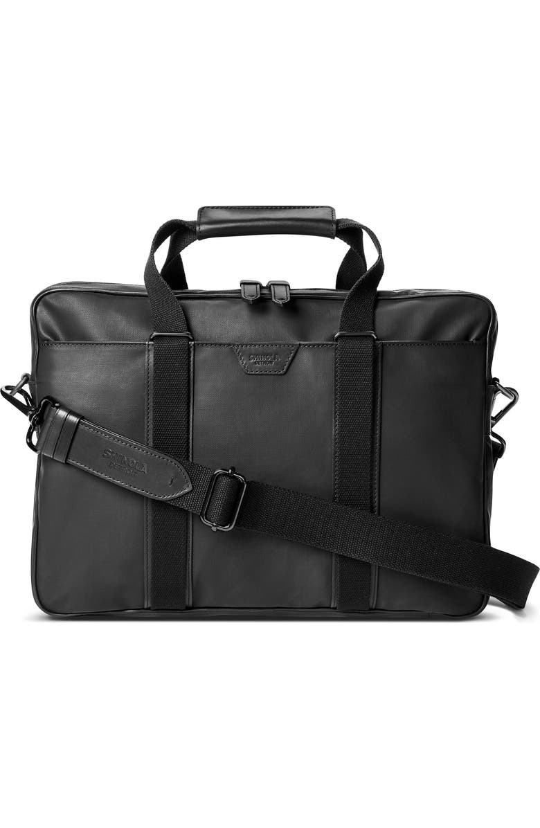 Shinola Brakeman Coated Canvas & Leather Briefcase, Main, color,