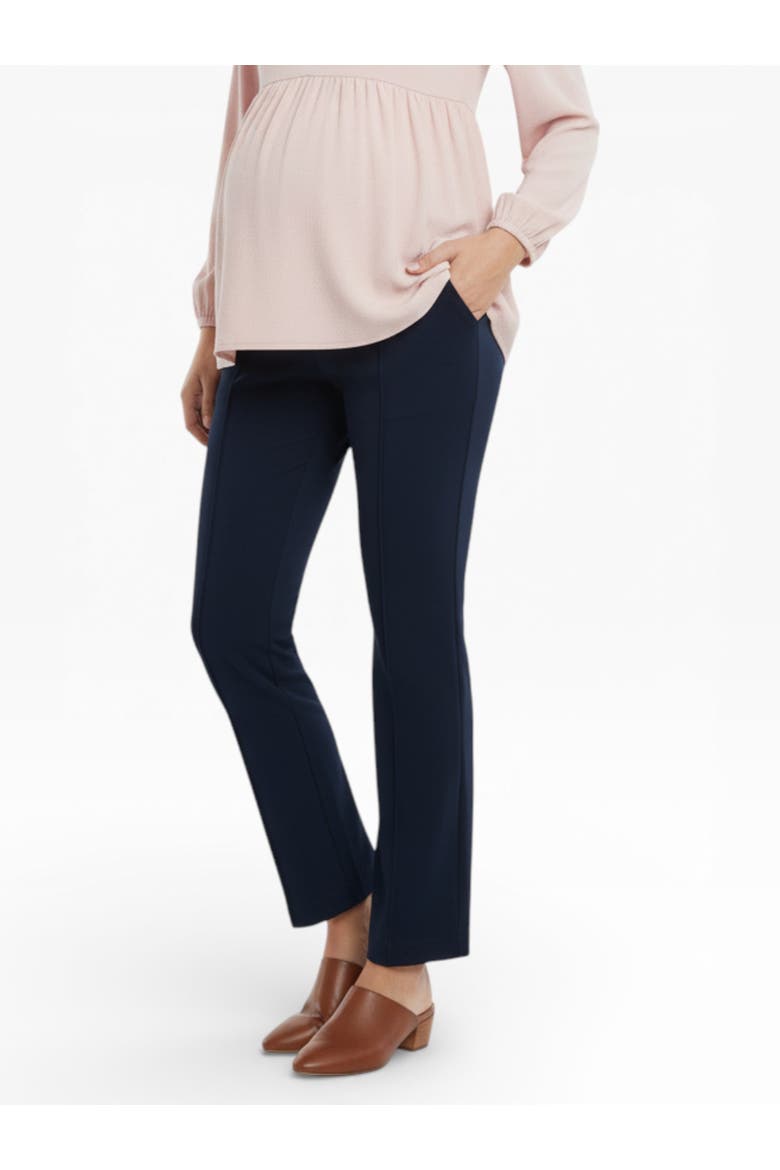Mia Secret Fit Over the Belly Slim Straight Leg Pant, Alternate, color, Navy