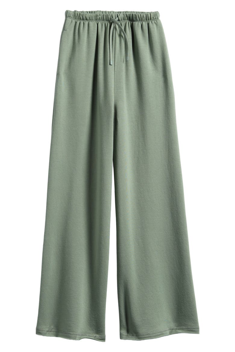Kids' Step Up Wide Leg Fleece Pants, Main, color, GREEN LILYPAD