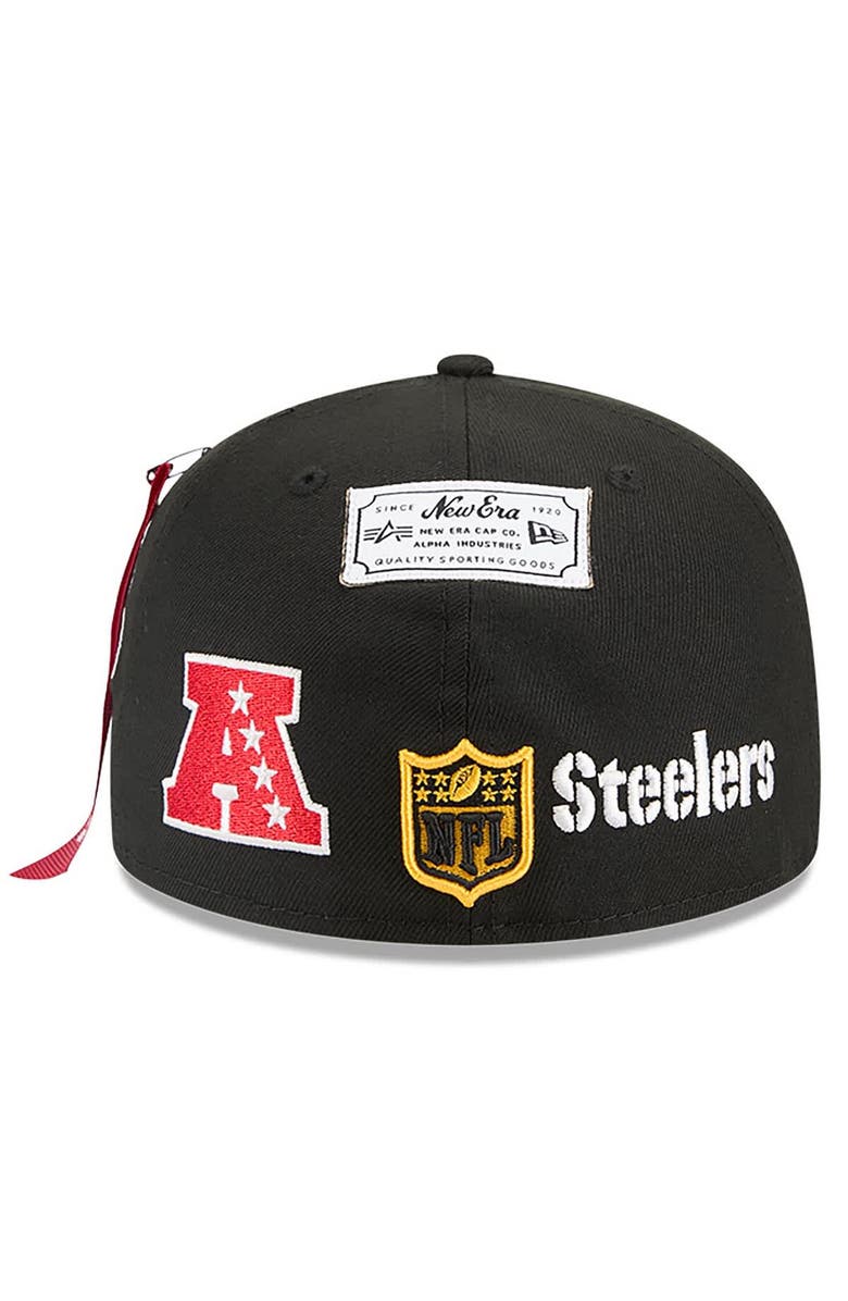 New Era x Alpha Industries Men
s New Era x Alpha Industries Black Pittsburgh Steelers 59FIFTY Fitted Hat, Alternate, color, Black