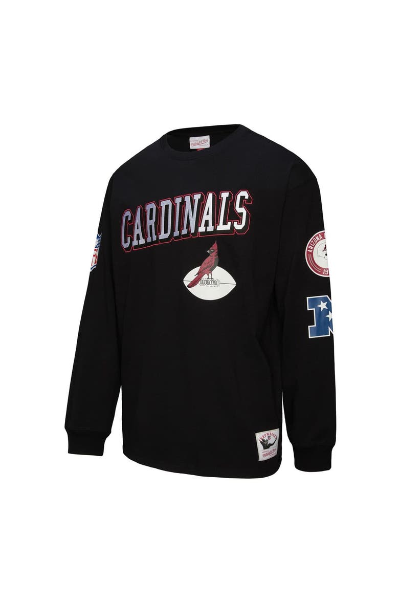 Men's Mitchell & Ness  Black Arizona Cardinals Training Camp Vintage Logos Long Sleeve T-Shirt, Alternate, color, Black