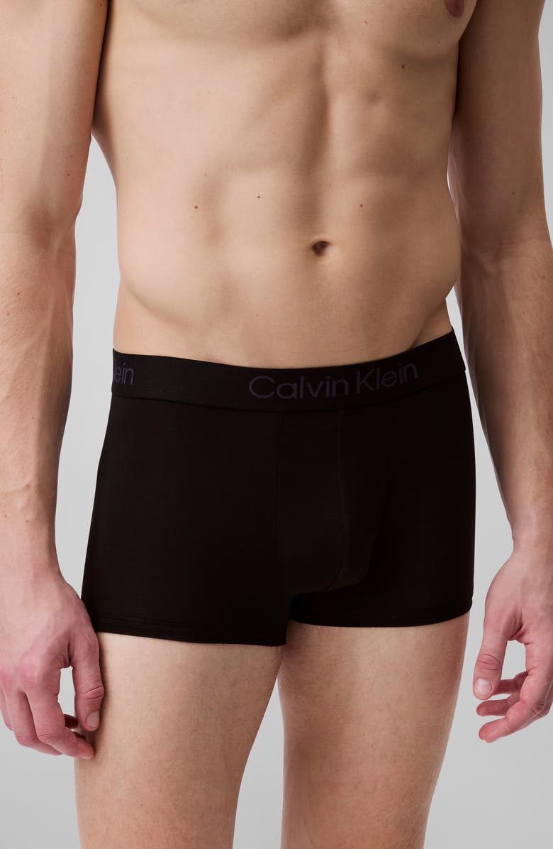 Calvin Klein 3-Pack Stretch Modal Trunks, Alternate, color, Ub1 Black/Black
