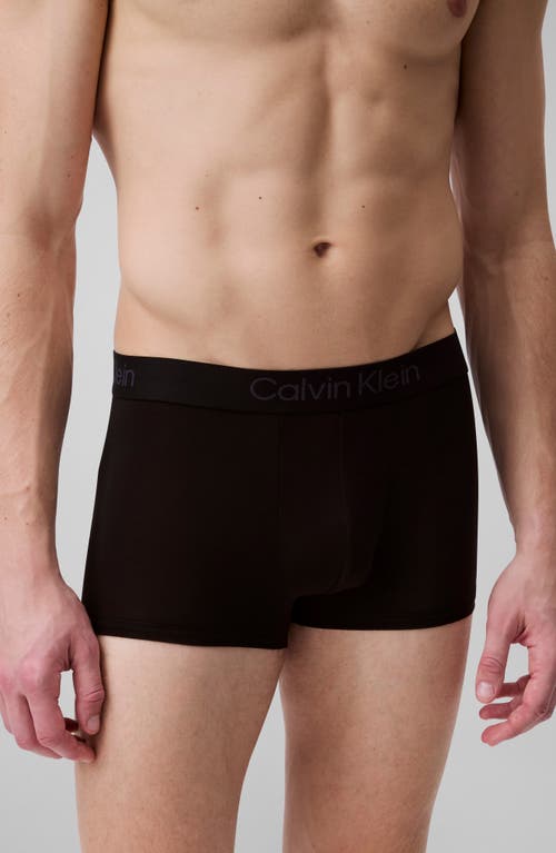 Calvin Klein 3-pack Stretch Modal Trunks In Ub1 Black/black