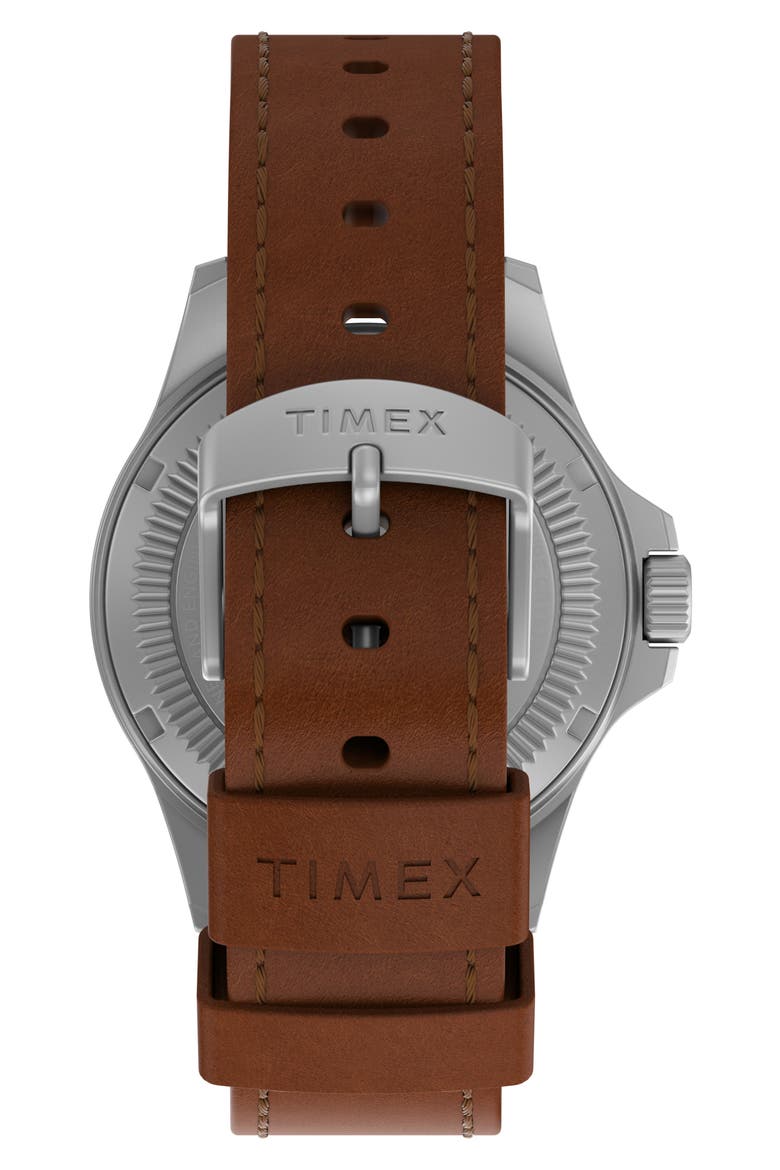 Expedition North Field Post Solar Leather Strap Watch, 41mm, Alternate, color, TAN