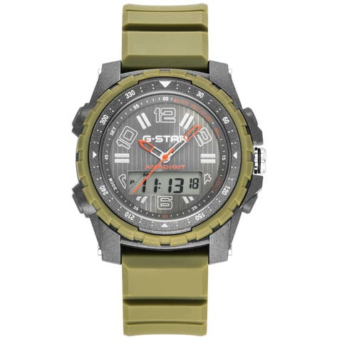 Ops01 Ana-digi - 48mm, Gray Dial, Olive Green Silicone Strap
