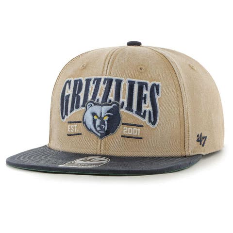 Men's '47 Khaki/Navy Memphis Grizzlies Chilmark Captain Snapback Hat
