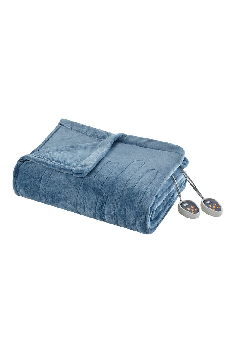 OEKO-TEX Heated Blanket, Main, color, SAPPHIRE BLUE