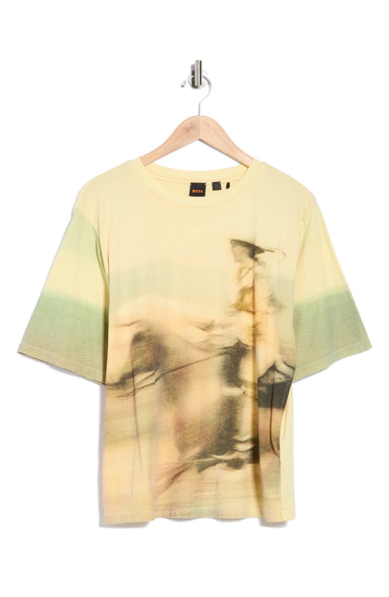 BOSS Orange Enis Horse Rider Graphic T-Shirt, Alternate, color, Light/ Pastel Yellow