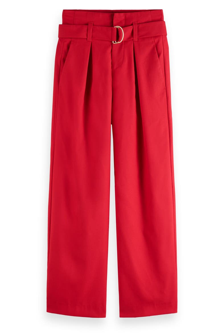 Daisy Belted Straight Leg Pants, Main, color, LIPSTICK RED