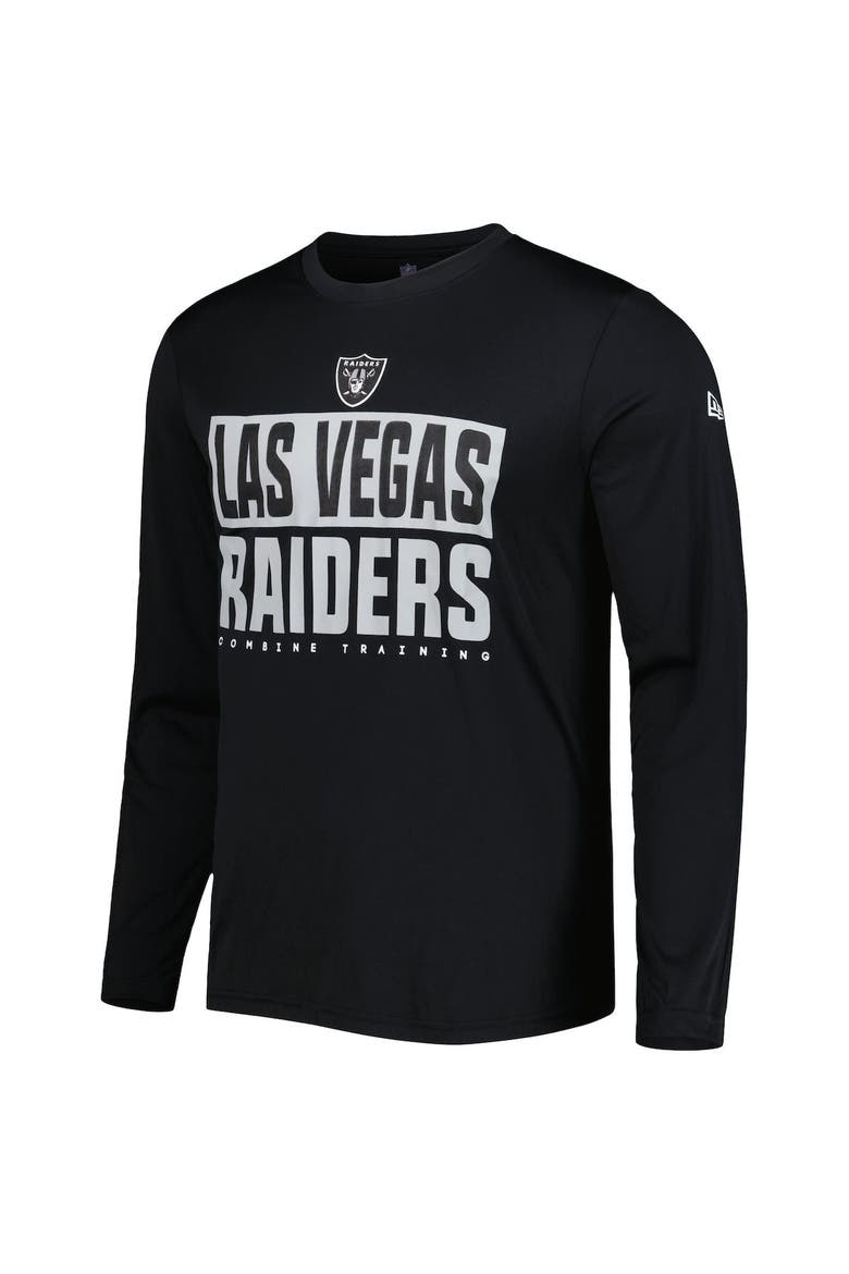 Men's New Era Black Las Vegas Raiders Combine Authentic Offsides Long Sleeve T-Shirt, Alternate, color, Black