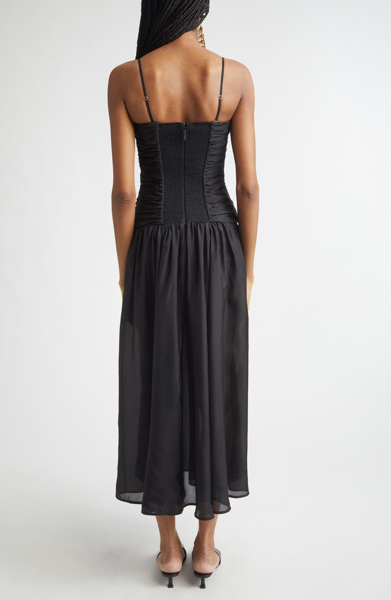 Zimmermann Aster Scarf Silk Midi Dress, Alternate, color, Black