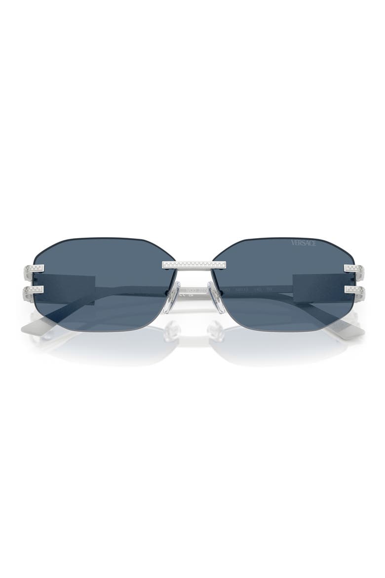 58mm Oval Sunglasses, Alternate, color, SILVER