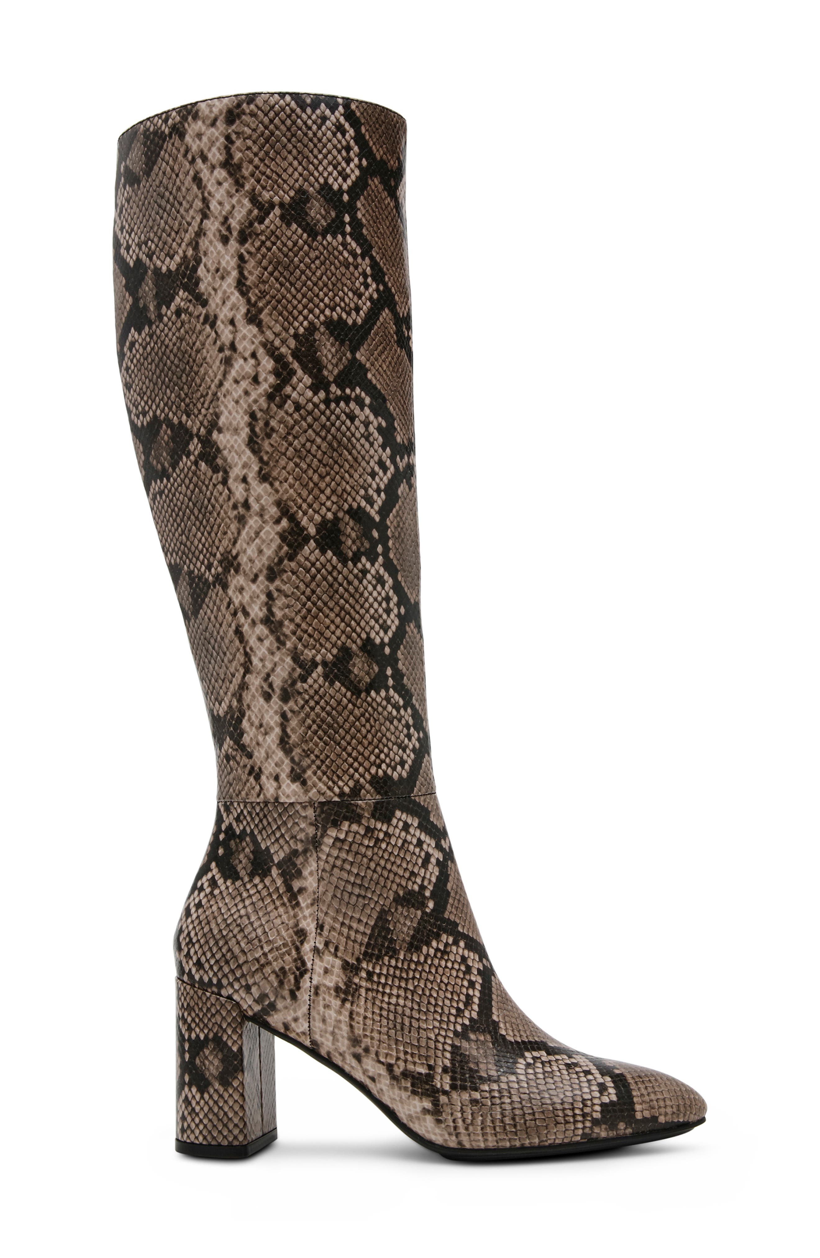 Anne Klein Beth Snakeskin Embossed Knee High Boot, Alternate, color, 