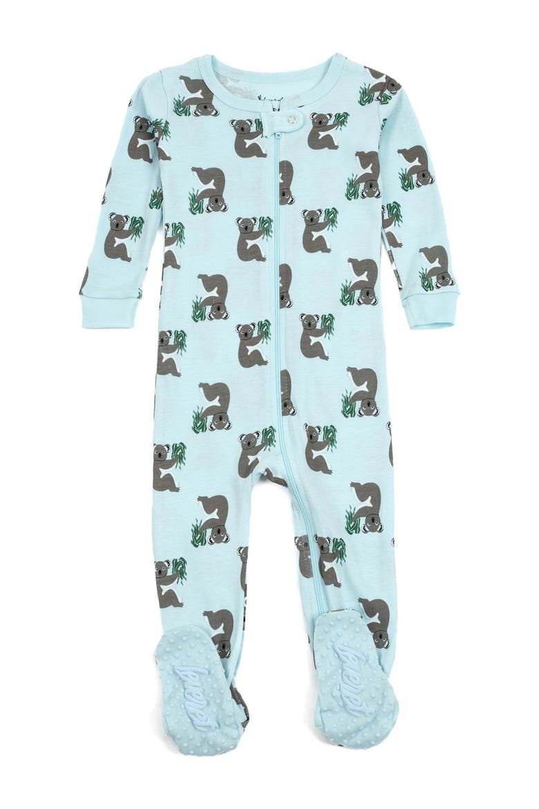 Footed Cotton Pajamas Matching Family Coordinated Prints, Main, color, BLUE