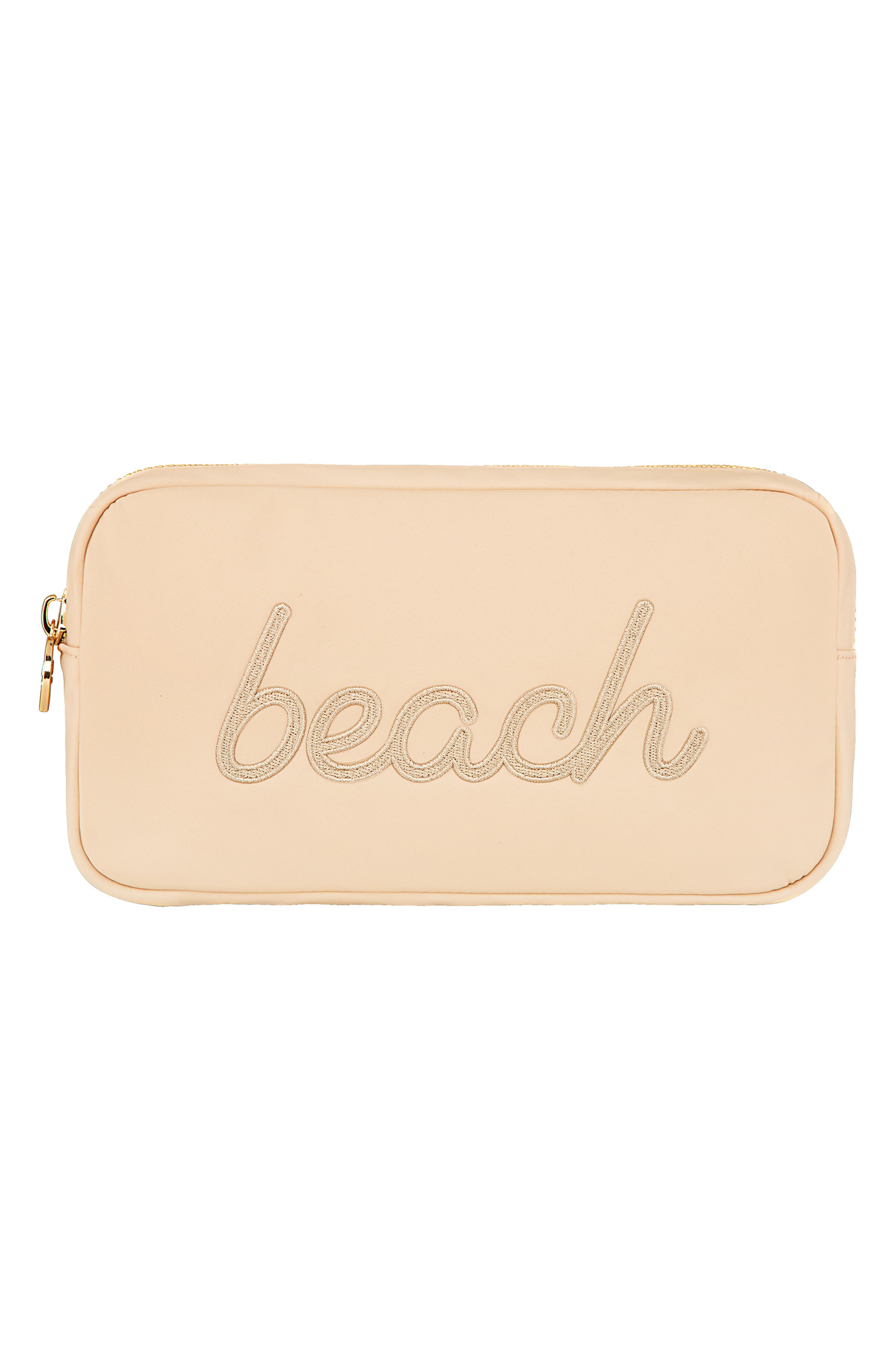 Stoney Clover Lane Small Stuff Embroidered Pouch, Main, color, Sand