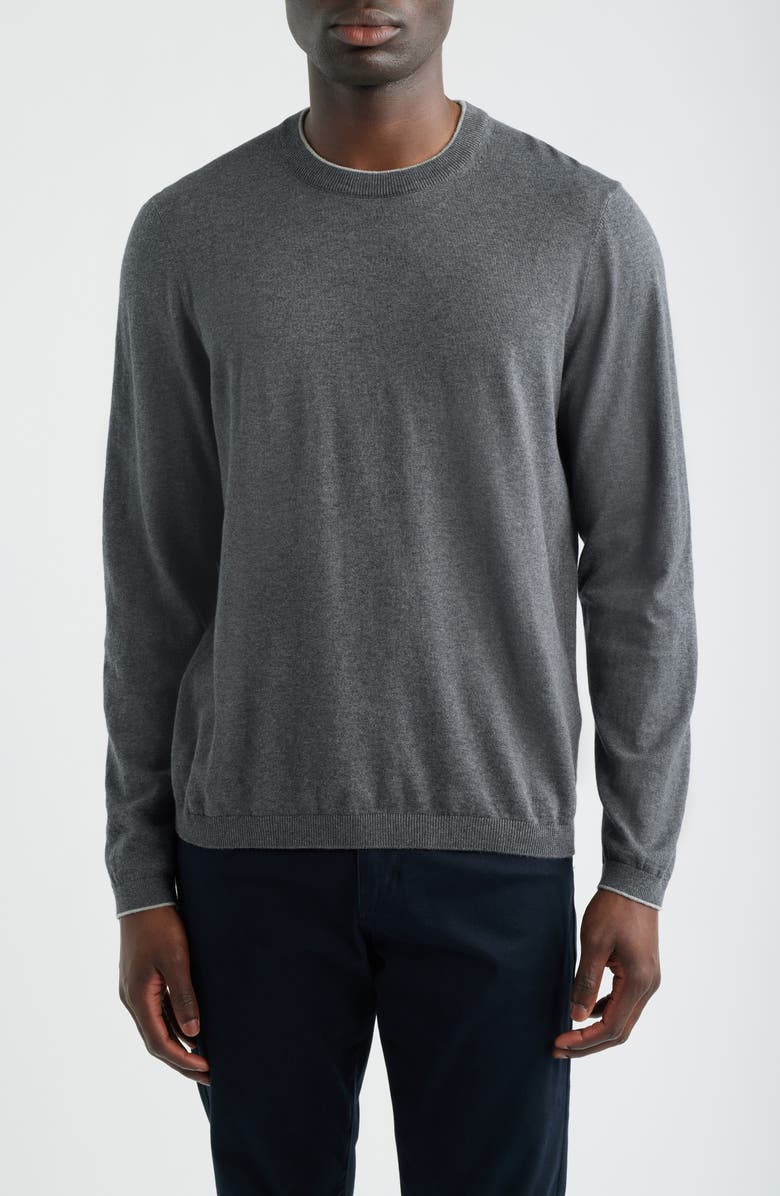 Jack Victor Dan Cotton Sweater, Main, color, Charcoal