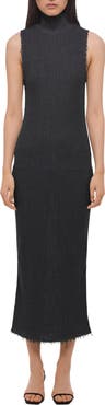 Helmut Lang Mock Neck Sleeveless Maxi Sweater Dress