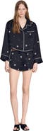 SANDRO Beaded and rhinestone shorts