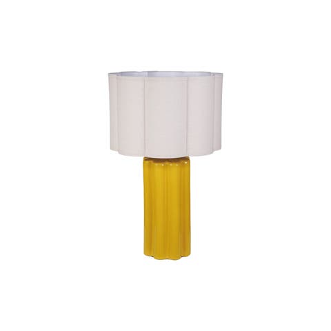 Fluted Table Lamp with Scalloped Shade