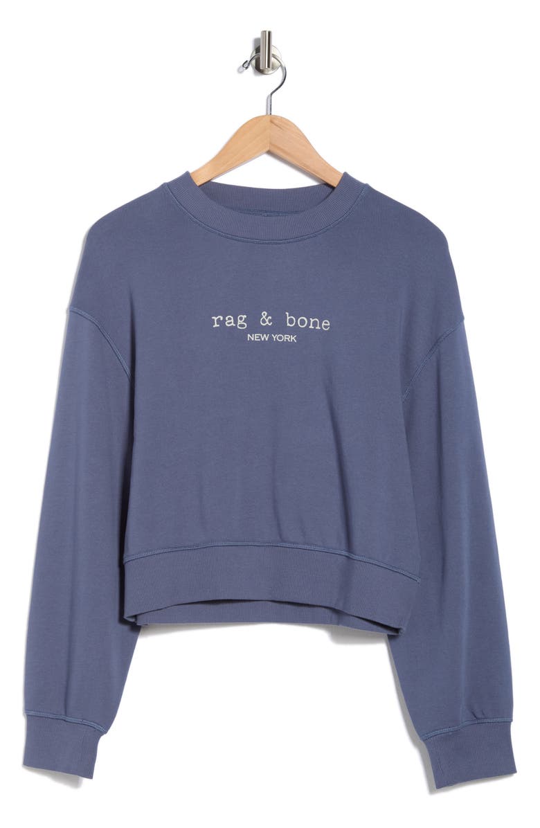 rag & bone Logo Terry Sweatshirt, Alternate, color, Woind
