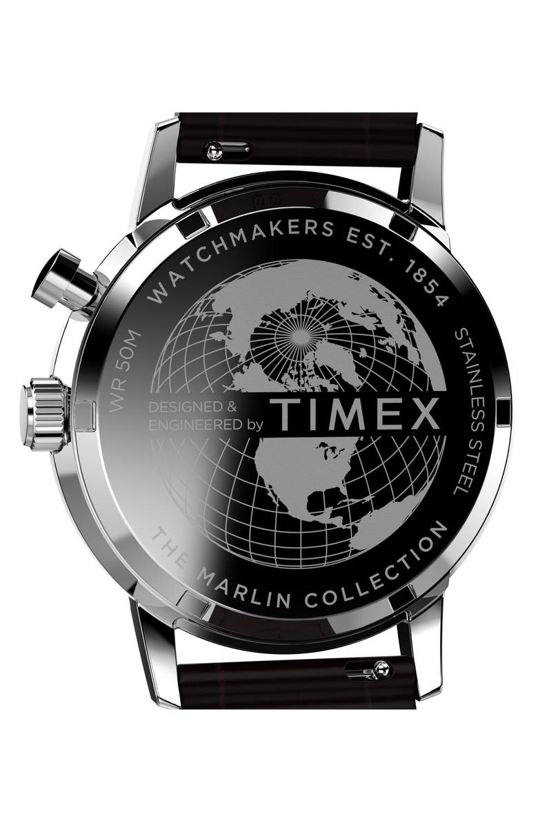 Timex<sup>®</sup> Marlin Moon Phase Leather Strap Watch, 40mm, Alternate, color,