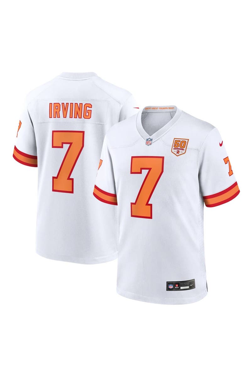 Nike Men's Nike Bucky Irving White '76 Tampa Bay Buccaneers 50th Season Game Jersey, Main, color, White