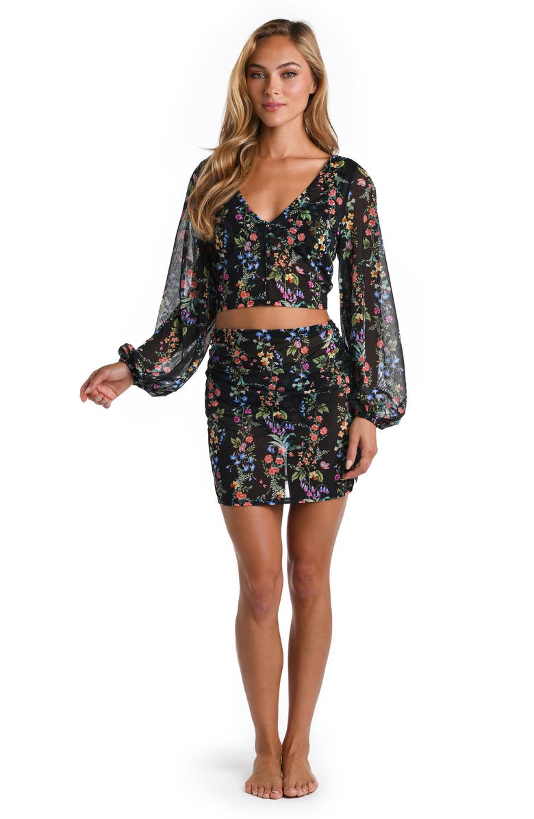 Sunshine 79 Floral Mesh Cover-Up Cardigan Top, Alternate, color, 