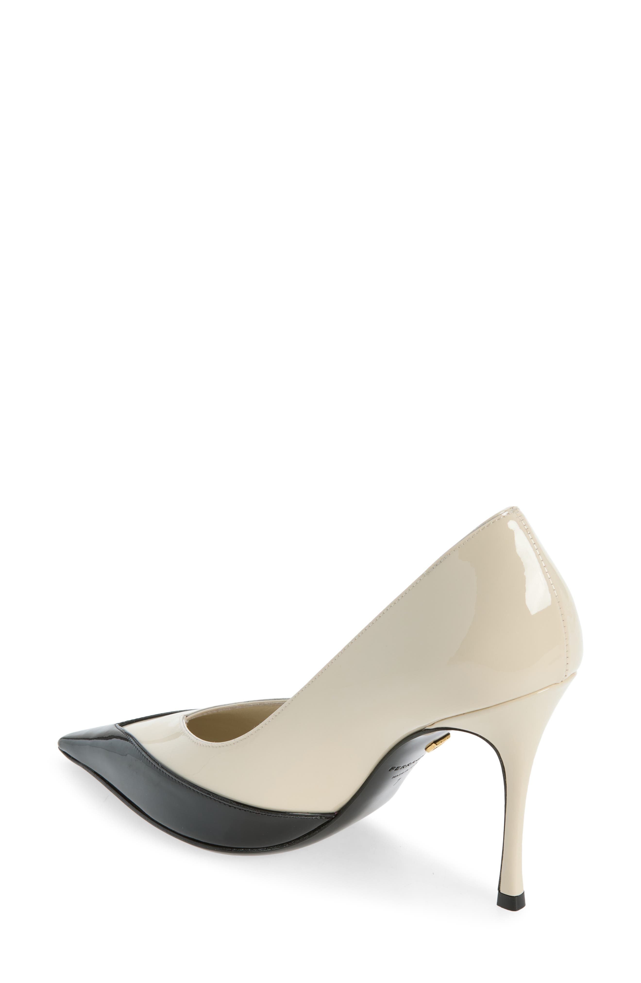 Yasmin Two-Tone Pointed Toe Pump, Alternate, color, MASCARPONE NERO