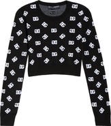 Dolce&Gabbana Logo Jacquard Crop Crewneck Sweater